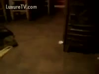 Cut jeans for a doggy style fuck round